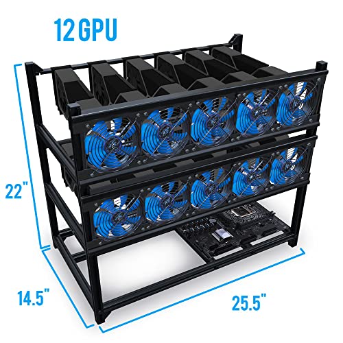 Miner rig case frame 12 GPU Kingwin en aluminium - 6