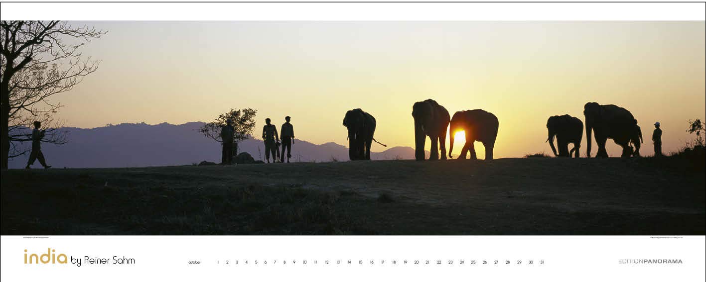 Indien Panorama: Immerwährender Panorama-Kalender in 1,20 Meter Breite