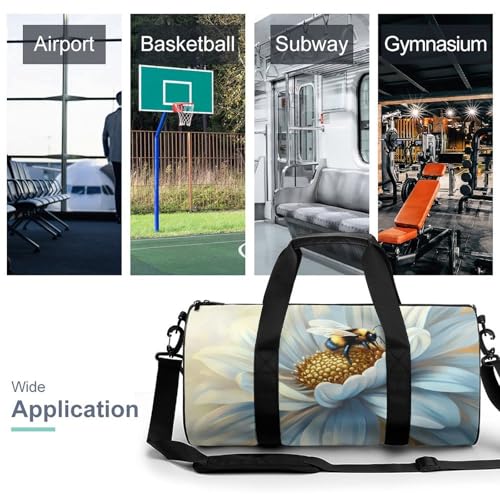 Flower Bee Sports Gym Bag Travel Duffel Workout Bag with Adjustable Strap2