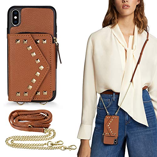 Iphone x crossbody zipper wallet case, lameeku iphone x…