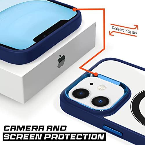 Image of Pikkme Back Cover | Support Mag-Safe Wireless Magnetic Charging | Hybrid Crystal Clear Transparent Case for iPhone 11 [TPU + Polycarbonate] (Blue)