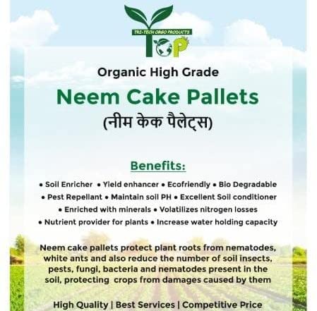 Tri Tech Orgo Products Neem Cake Pallets ,Natural Plant Growth Promoter for Crops,Vegetables,Fruits,Flowers and Garden (1kg)