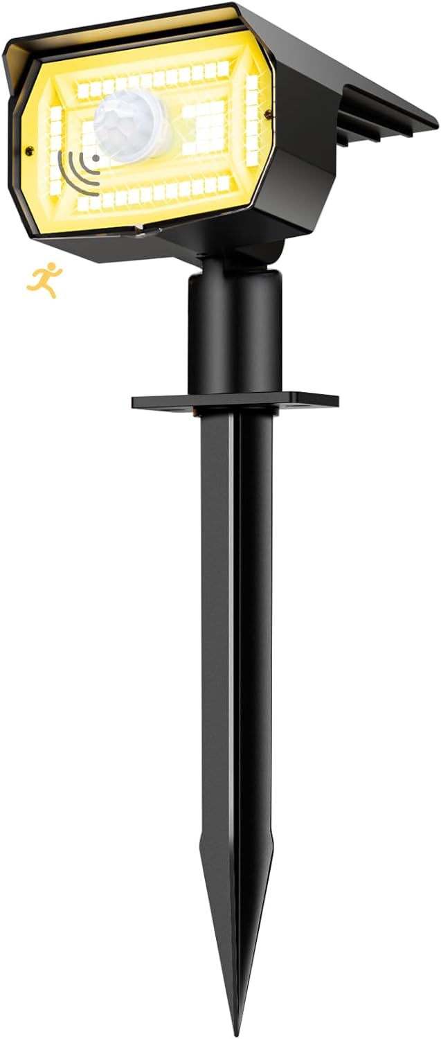 nipify Solar Lights Outdoor Waterproof, Motion Sensor Spot Lights- 4 Pack/56 LED/3 Modes Solar Powered Spotlights 2-in-1 Auto On/Off Landscape Lighting for Outside Yard Wall Garden, Cool White