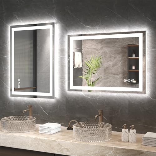Snowdool 24"X36" LED Bathroom Mirror with Front Lights and Backlit, Anti-Fog, Dimmable, Shatter-Proof Tempered Glass, Lighted Bathroom Vanity Mirror for Wall with 3 Colors, Memory Function by Snowdool - Image 7