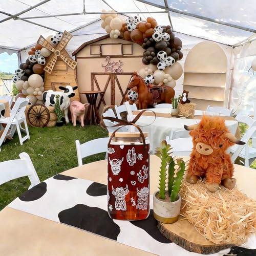 Celebloom Highland Cow Gifts for Women, Glass Cups with Lid and Straw - image 7