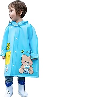Poncho grueso con forro polar para niñas, para primavera, verano y otoño, para niños y niñas, color liso, con botones, para lluvia, para niños de 12 a 14 años