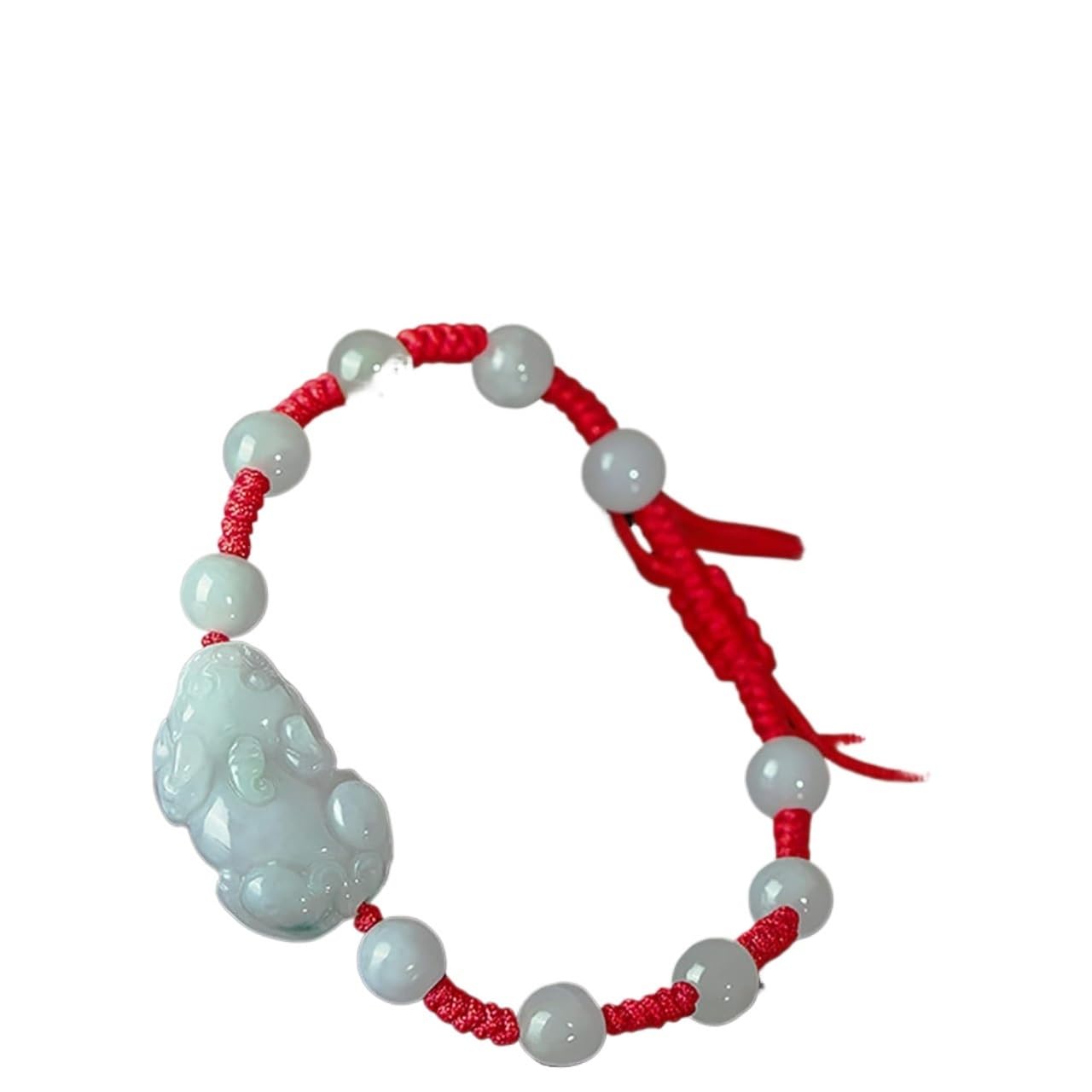 Pulsera De Cuentas, Esmeralda Lucky Peonía Flor Hilo Rojo Cuerda Joyería De Vacaciones Amuleto Atraer Dinero Prosperidad Suerte,A