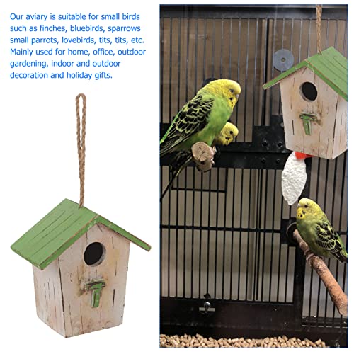 Yardwe Birds Wooden Hummingbird Feeding Decorative Park Ornament Outside To Birdhouse Swallow For Finch Patio Nest Bird Proof Tool Perch Hut Outdoor Wood Dove Feeder Wild Wren #TOP4