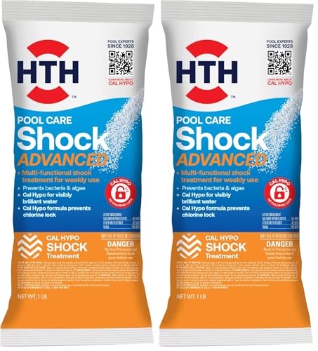 Image of HTH Pool Shock, Cal Hypo Formula | Swimming Pool Care | 1lb | Pack of 2 | Advanced