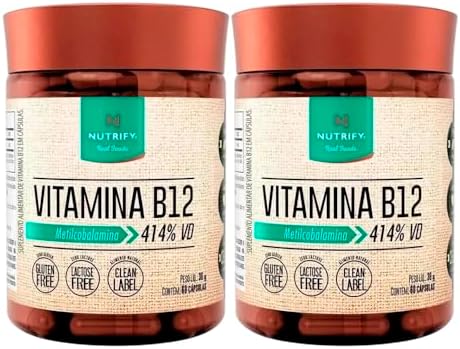 2x Vitamina B12 Nutrify 60 Cáps Metilcobalamina 414% Vd Sabor Sem...