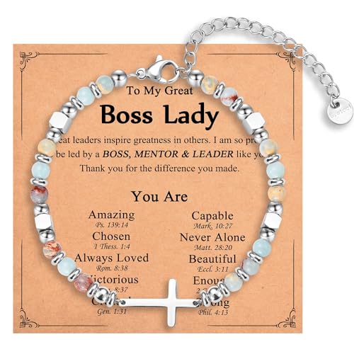 Image of Christian Gifts for Women Girls, Religious Cross Bracelet, Birthday Christmas Easter Baptism Confirmation First Communion Valentines Day Graduation Gifts for Her