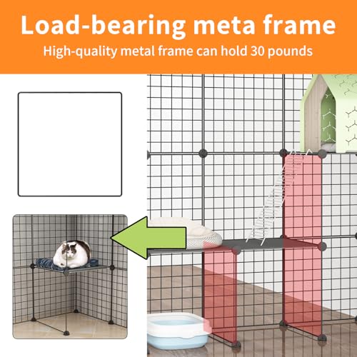 Oneluck Gaiolas grandes para gatos de 4 camadas de 139 cm DIY cercadinho de metal destacável canis g