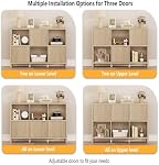 FATORRI 6 Cube Horizontal Bookshelf with 3 Doors, Modern Wood Book Shelf with Storage, Low Cubby Bookcase for Home Office (Light Walnut)