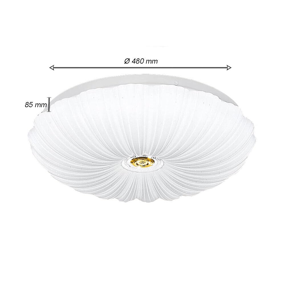 Plafoniera a led da interno moderna a soffitto forma tonda lampada adatta per camera da letto salone soggiorno solotto cucina 46W (Effetto Stellato - Bluetooth)