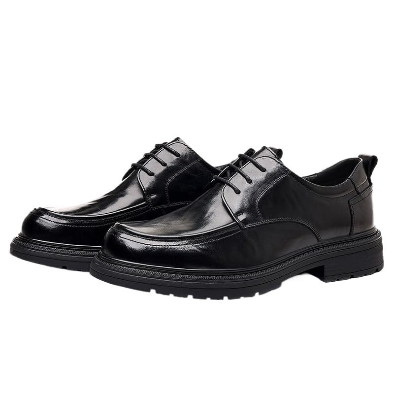 Men's Casual Leather Shoes Big Toe Thick Sole Men Formal Breathable Single Shoes Anti-Slip Wear-Resistant