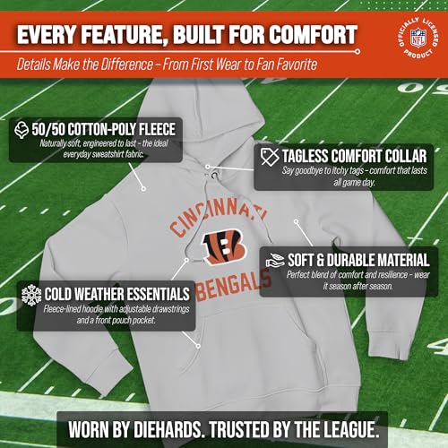 Image of Team Fan Apparel NFL Gameday Hoodie Pullover Sweatshirt for Men and Women | Officially licensed NFL Gameday fleece pullover - kangaroo pocket, ribbed cuffs, drawstring hood, unisex fit