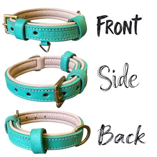 Image of High Graded Premium Leather Dog Collar- Dog Collar for Large Dogs, Dog Collar for Med, Dog Collar Belt (Green, Size Neck - Small (11.5-14.5 Inch)