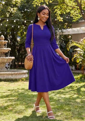 Image of Nmoder Midi Church Dress for Women A-Line Casual Work Dress