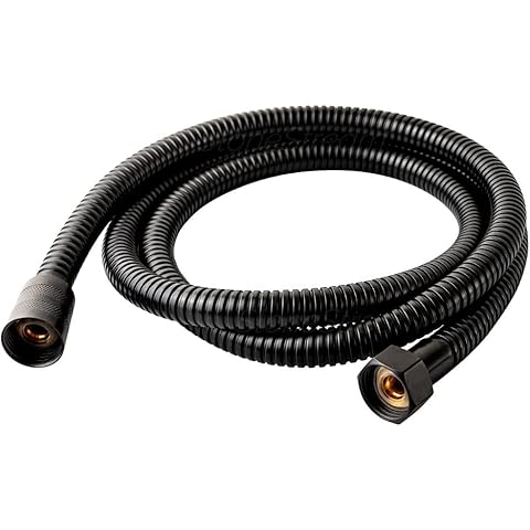 Original StoneStream 6-Foot Black Shower Hose - Flexible, High-Pressure, Universal Fit - Durable, Anti-Kink Design with Solid Brass Connectors - Easy Installation, Handheld Showerhead Compatible Cover