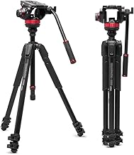 Manfrotto 055 Video Tripod w/502 Video Fluid Head, Aluminium, Professional Heavy Duty System, with Levelling Column, Lever...