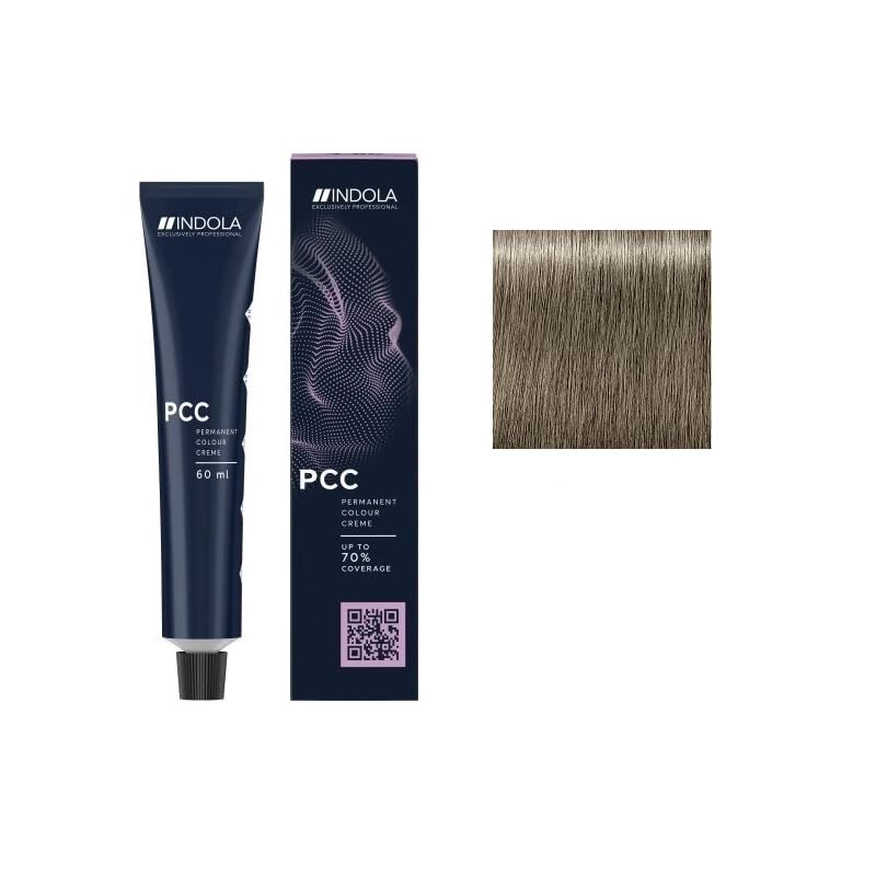 INDOLA PCC 8.1 Küllü Açık Kumral 60 ml — Kalıcı Krem Saç Boyası, Vegan Formül, 1:1 Karışım,%70’e kadar beyaz kapama