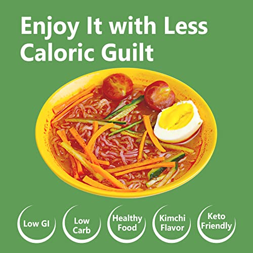 Image of Hethstia Shirataki Noodles Konjac Ramen(61.38oz), 6 Pack Kimchi Flavor Instant Pasta, Precooked