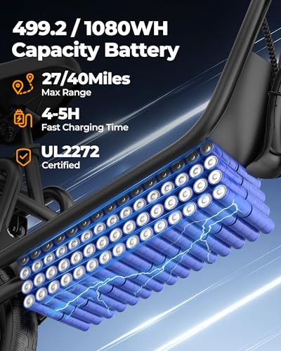 Image of Adults Electric Scooter with Seat, 500W Motor, 22MPH, 27 /35 Miles Range, Dual Suspension, Foldable Commuter E Scooter with Brasket for Daily Commute, Grocery, or Pet Travel