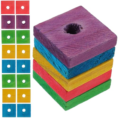 HEMOTON 100 pièces Copeaux Bois pour Perroquets à Mâcher pour Bricolage Soins Dentaires et Jeu pour Perroquets Peruches Calopsittes et Conures