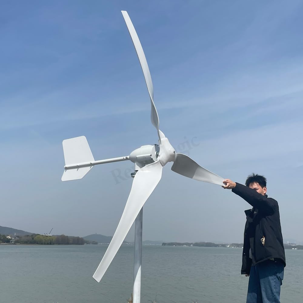 3000W Windkraftanlage Windgenerator 24V 48V 96V Permanentmagnet Generator mit Hybrid MPPT Laderegler Windturbine für Hausgebrauch Windenergie (24V mit MPPT Laderegler)