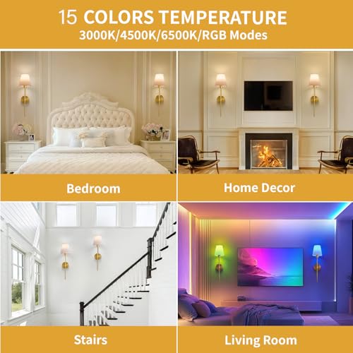 Image of Set of 2 Battery - Operated Wall Sconces, Rechargeable Wireless Wall Lights