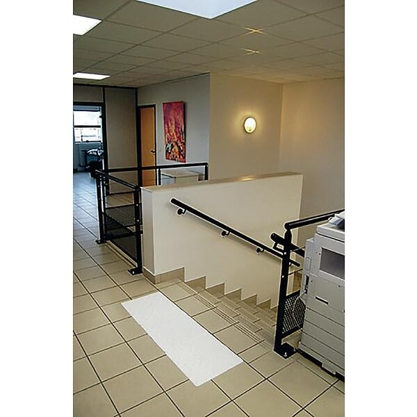 Dalles podotactiles d'éveil à la vigilance auto-adhésives intérieures Clarion - 1350 x 400 mm - finition blanc