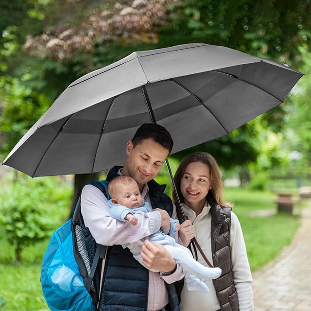 G4Free 42/46/54/62 Inch Large Golf Umbrella Compact Reverse Travel Umbrella 10 Ribs Windproof for Rain Double Canopy Automatic Open Close - Image 8