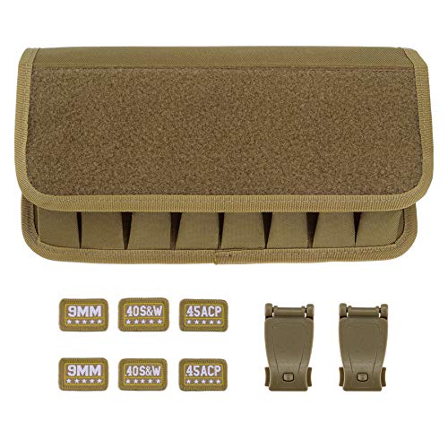Raiseek Molle 8 Mag Pouch with Cover, Pistol Magazine Storage Pouch