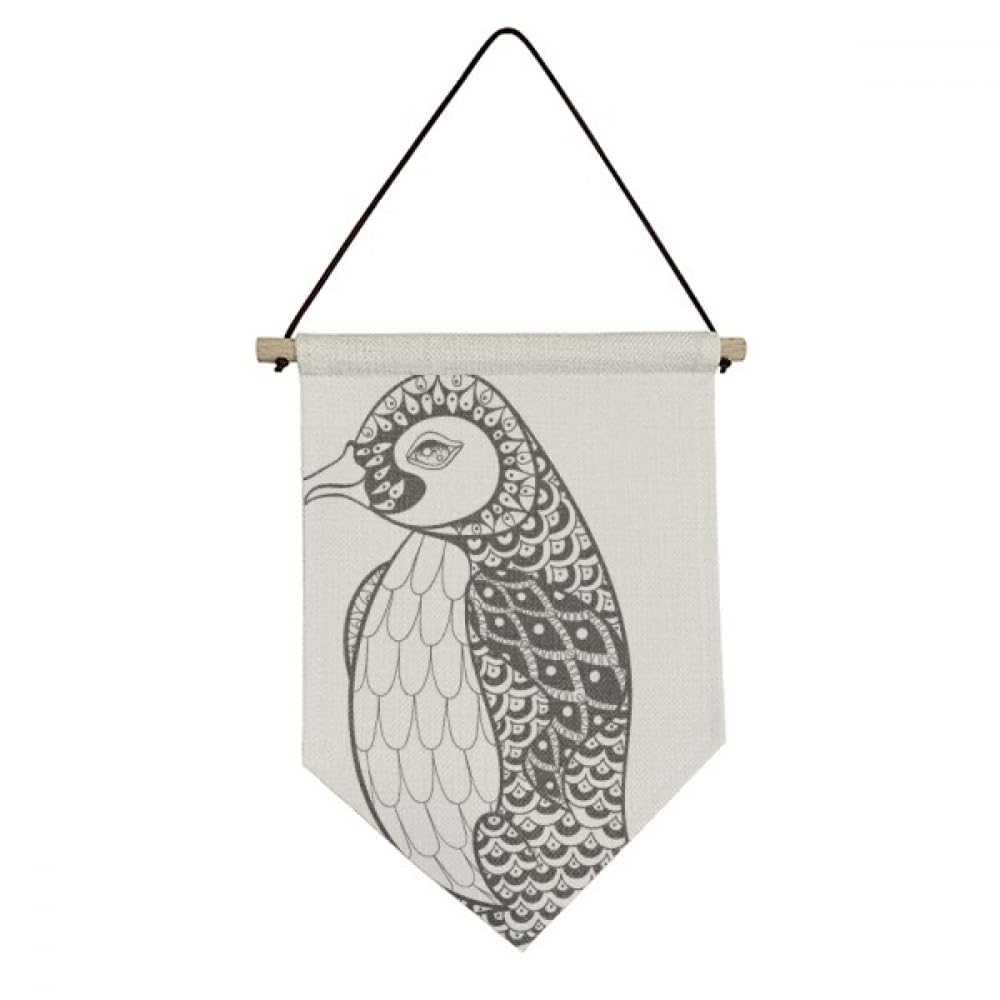 Peinture pingouin sur toile suspendu et drapeau mural pour décorer la chambre de bébé - 4
