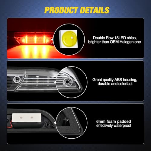 Image of Nilight Third Brake Light for Ford F150 2015-2020, F250 F350 17-26, Clear