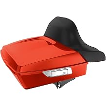 Chopped Tour Pack Set for Harley 2014-2026 Blood Orange, Tour Pack Latch Kits, Black Backrest, Tour Pack Mount Rack, Metal Plate for Harley Touring Road Glide