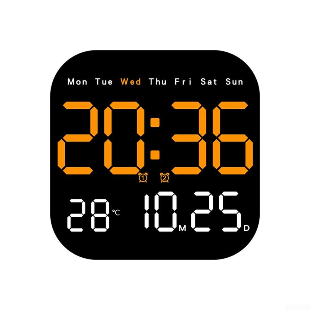 Horloge murale numérique multifonction avec compte à rebours et luminosité réglable