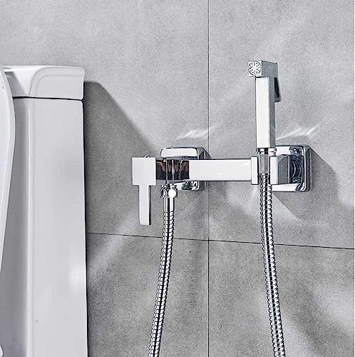 Robinet de bidet chromé contre les irritations avec douchette de toilette à main