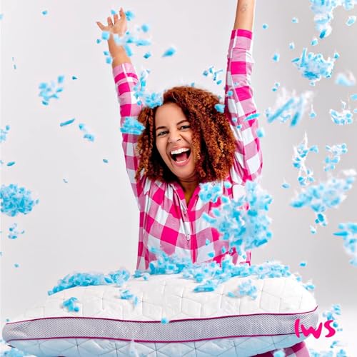 Travesseiro Ajustável - I wanna sleep - Snow®, flocos de espuma removíveis para controle da altura,