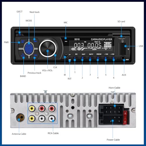 Reproductor Car Stereo UNITOPSCI Single Din CD DVD Bluetooth miniatura 6