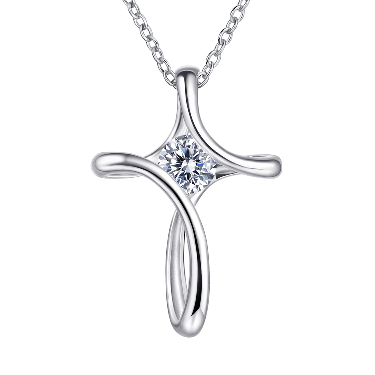 NINAMAID Cross Birthstone Necklace