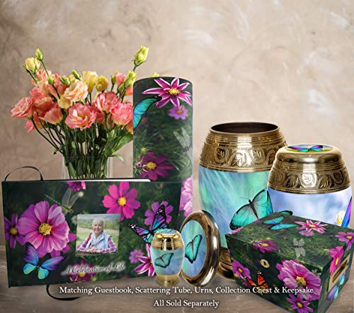 Image of Butterfly Celebration of Life Funeral Guest Book for Memorial Service