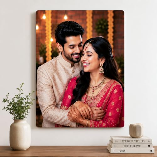 Image of Personalized Photo Frame for Wall | Custom Anniversary & Birthday Gift | HD Glossy, Waterproof 15mm MDF /WPC | A4, A3, Big Sizes (12x16 Portrait)