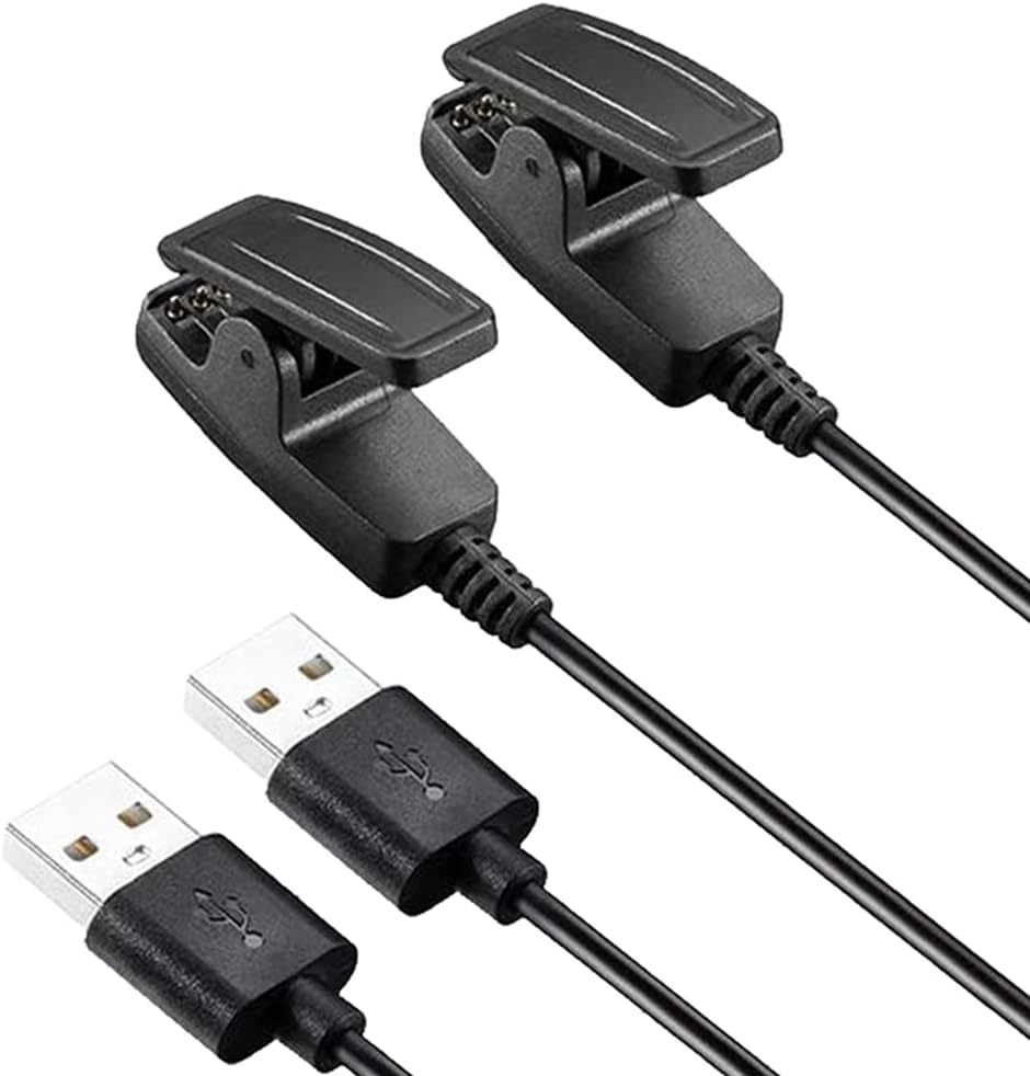Charger for Garmin Forerunner 235, USB Charging Cable Clip for Approach S20 G10, Forerunner 230 630 645 645 Music 735XT Vivomove HR Lily (2-Pack, 1m/3.3ft)