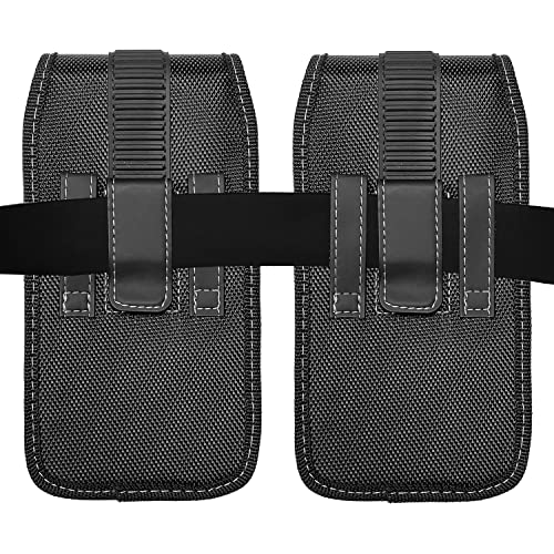 Eaglecell Nylon Cellphone Holster For Cricket Dream 5G, Radiant Max, Lg Stylo 6, Nokia X100, Tcl Stylus 5G, S22/Note20 Ultra - Vertical Case Canvas Waist Carrying Pouch With Belt Clip/Loops, Black #TOP3