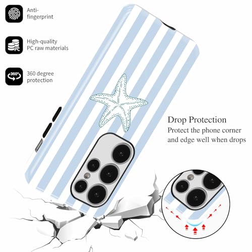 Coque Samsung S25 Ultra rigide premium finitions bleues d'été
