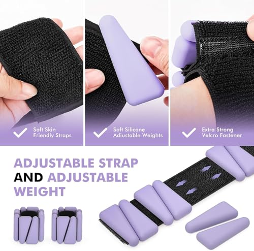 Image of Bodylastics Adjustable Ankle & Wrist Weights 2 lb Pair (1 lb Each) - Silicone, Sweat-Resistant for Arms & Legs - Perfect for Jogging, Walking, Physiotherapy, Cardio, Yoga & Strength Training