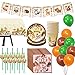 Juego de vajilla de 54 piezas de animales del bosque, para cumpleaños, platos de cartón, pajitas, mantel, guirnalda, globos, decoración de cumpleaños, 8 invitados