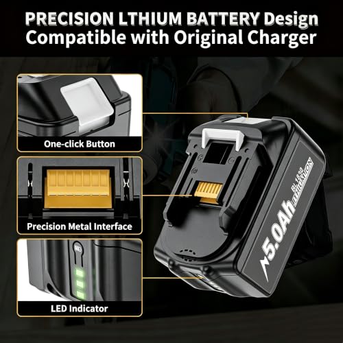 18V 5.0Ah BL1830 Replacement Battery Compatible with Makita 18V Battery