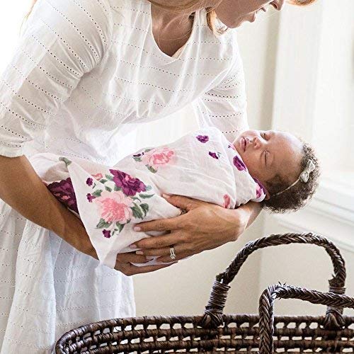 Saranoni Swaddle Blanket Luxury Decorative Baby Muslin Swaddle Blankets (Peony Paradise Floral) #TOP3
